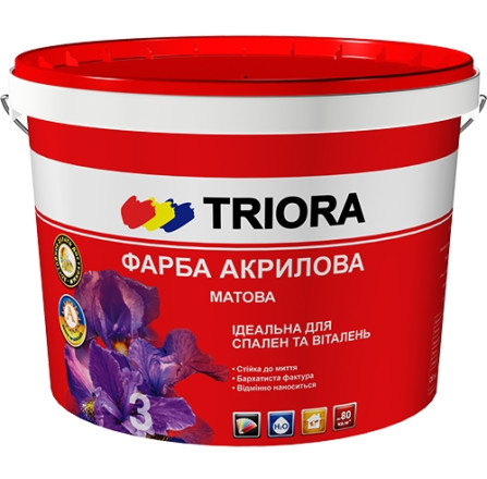 Краска Triora интерьерная матовая белый 3 л