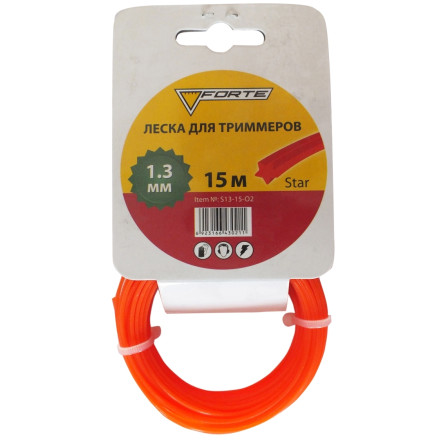 Леска для мотокосы Forte звезда 1.3 мм 15 м (40089)