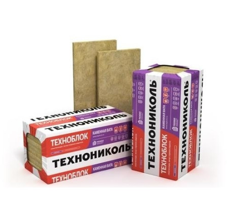 Минеральная базальтовая вата Технониколь Техноблок Стандарт 50 мм (1,2 x 0,6 м) 8,64 м. кв