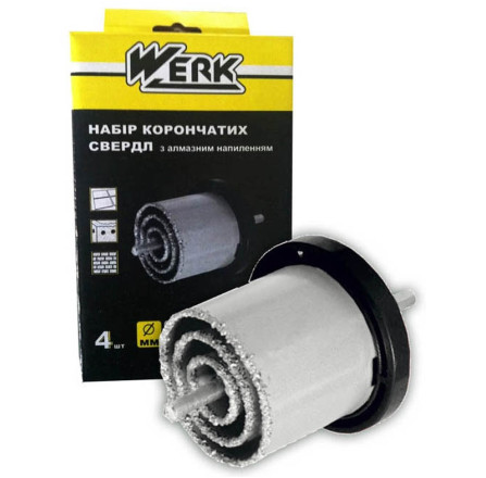 Набор сверл Werk вольфрамовых корончатых по плитке 4 шт (WE10604)