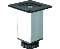 Ножка мебельная квадратная регулируемая 38 x 38 x 100 мм (Сатин)