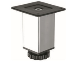 Ножка мебельная квадратная с фланцем пентагонь 40 x 40 x 70 мм (Хром)