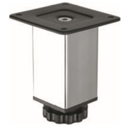 Ножка мебельная квадратная с фланцем пентагонь 40 x 40 x 70 мм (Хром)