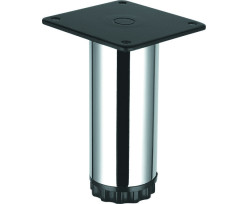 Ножка мебельная круглая регулируемая 100 x 38 мм (Хром)