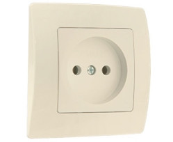 Розетка Makel на 1 разъем без заземления (кремовая)